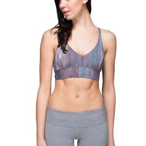 Lululemon Retreat Bra Mini Hazy Horizon Storm Bark Berry/Black Reversible Size 8